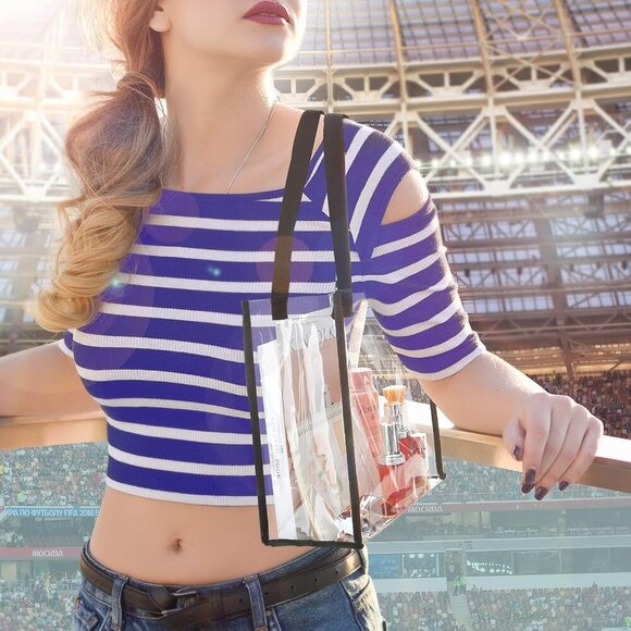 2-Pack Stadium Approved Clear Tote Bag, 12x12x6 Clear Lunch Bag, Perfect for Wor - Picture 8 of 8